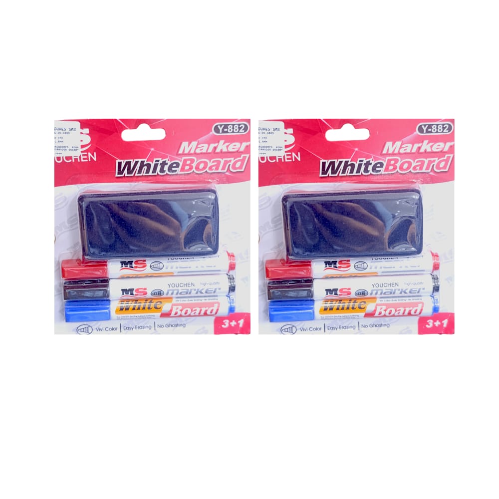 SET X3 MARCADORES  BORRABLES + BORRADOR ENCARTONADO DK-4889