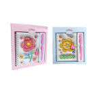 DIARIO CON LAPICERO ESTAMPADO FLOR DK-4967