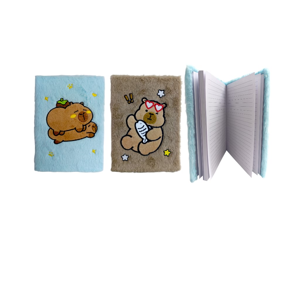 DIARIO PELUCHE ESTAMPADO CAPIBARA DK-4983
