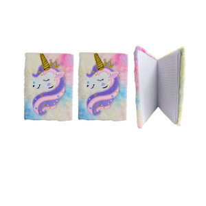 DIARIO PELUCHE ESTAMPADO UNICORNIO DK-4984