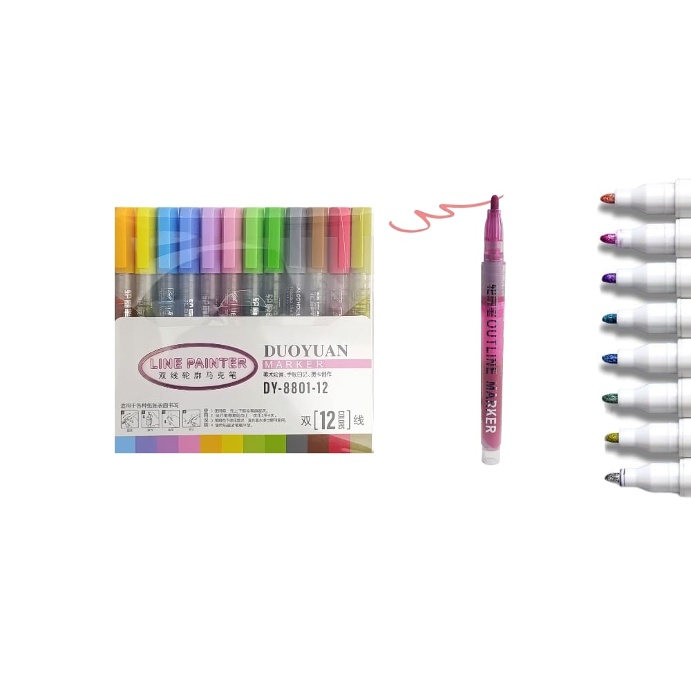 MARCADORES ESCARCHADOS X12PCS DK-DY-8801-12-1