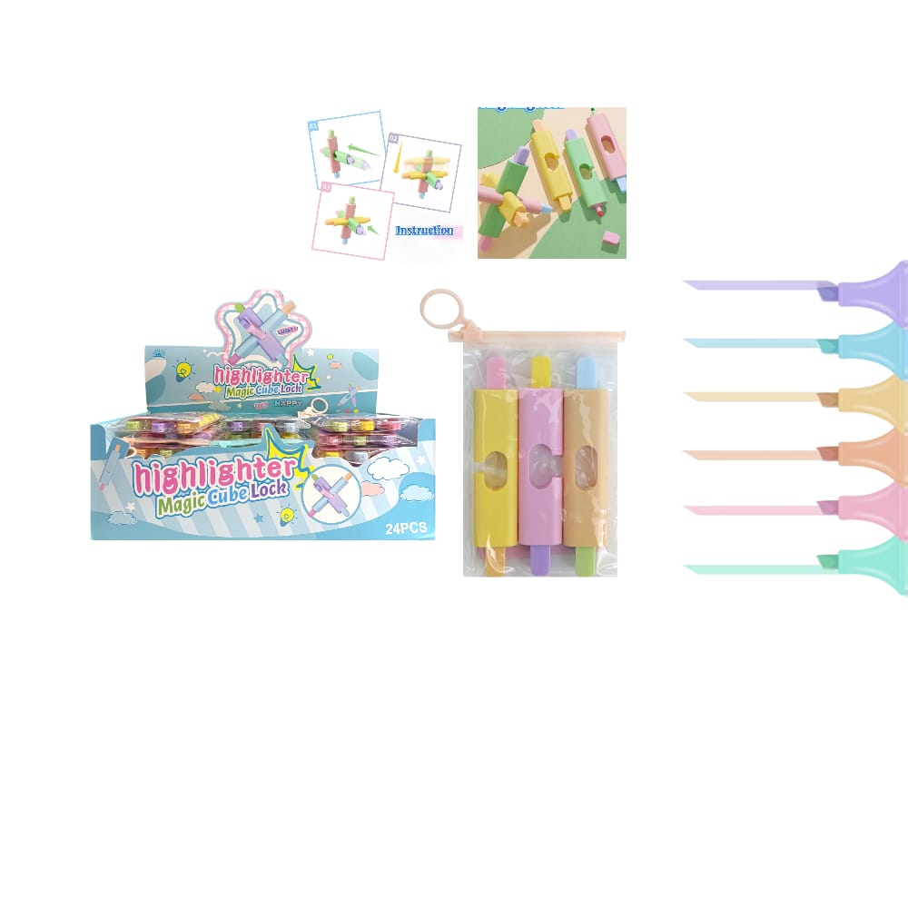 SET DE RESALTADOR X3 DOBLE PUNTA DK-MD-510 (CJAX24)