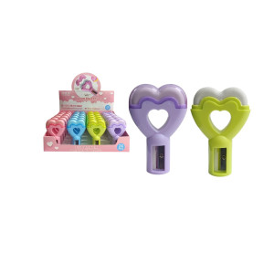 BORRADOR + SACAPUNTAS CORAZON COLORES PASTEL DK-WX-99131 (CJAX24)