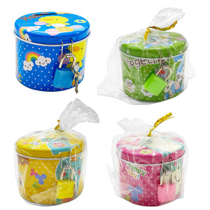 ALCANCIA METALICA MOTIVOS CON CANDADO 8*6CM (CJX24)