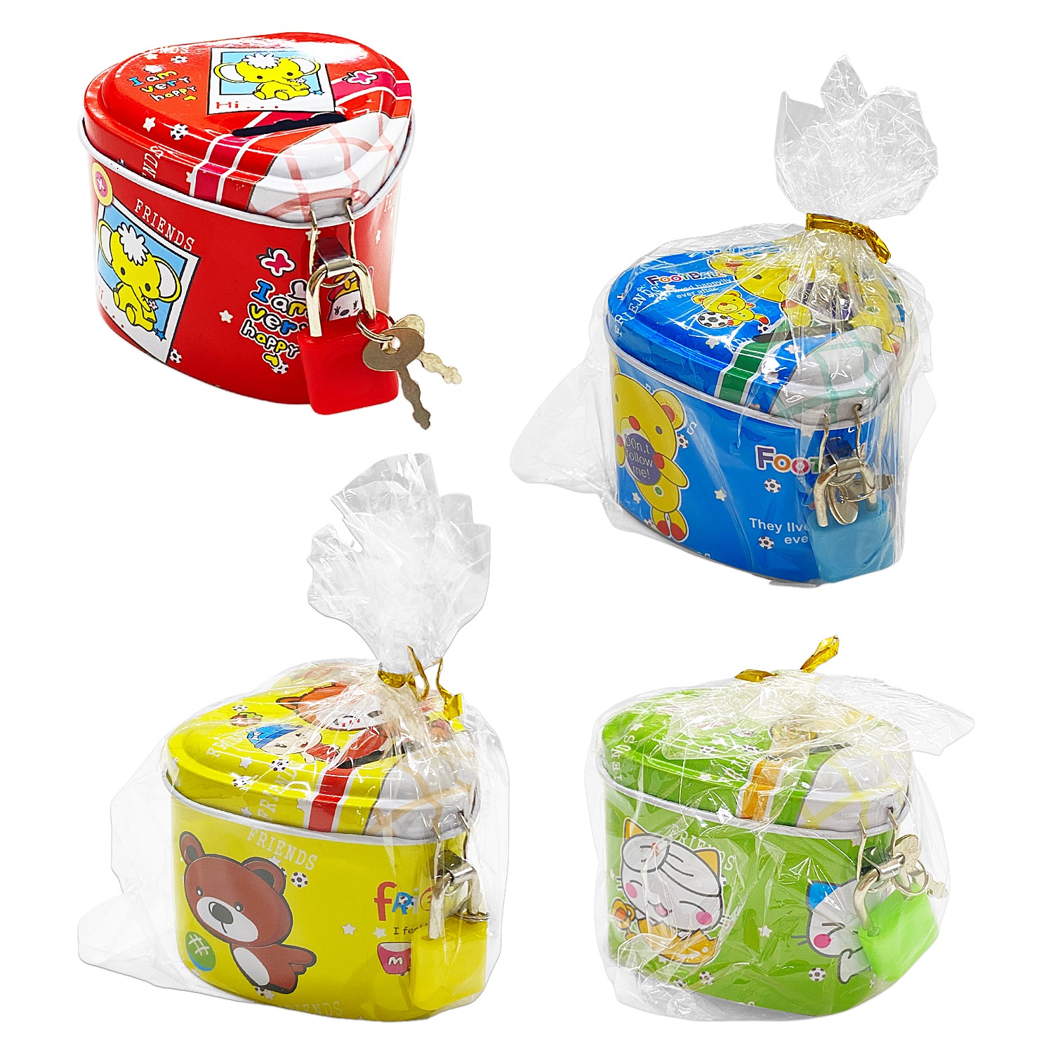 ALCANCIA METALICA MOTIVOS CON CANDADO 8*6CM (CJX24)