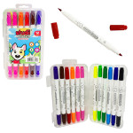 SET PLUMONES DOBLE PUNTA LAVABLES X12 (PQTX24)