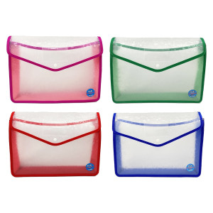 CARPETA BOTON PLASTICA TRANSPARENTE COLORES (PQTX12)