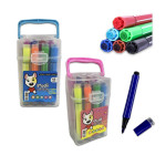 TARRO DE PLUMONES LAVABLES CON SELLO X12 (CJX24)