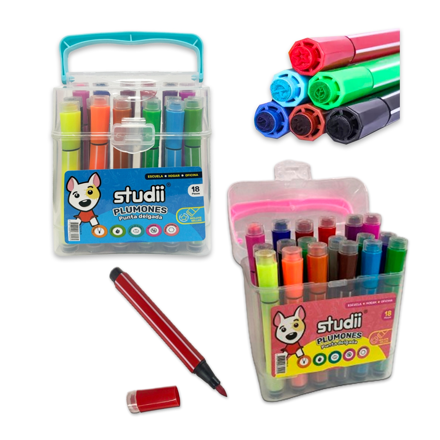 SET PLUMONES CON SELLO X18 (CJX16)