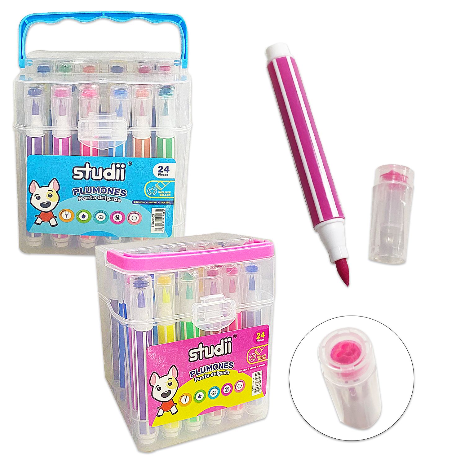 TARRO PLUMONES LAVABLES CON SELLO X24 (CJX12)