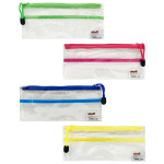 CARTUCHERA TRANSPARENTE COLORES (PQTX12)