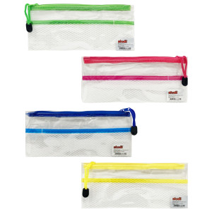 CARTUCHERA TRANSPARENTE COLORES (PQTX12)