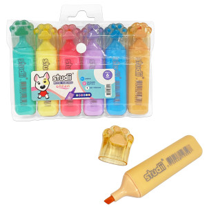 SET RESALTADOR HUELLA COLOR PASTEL X6 (CJX50)