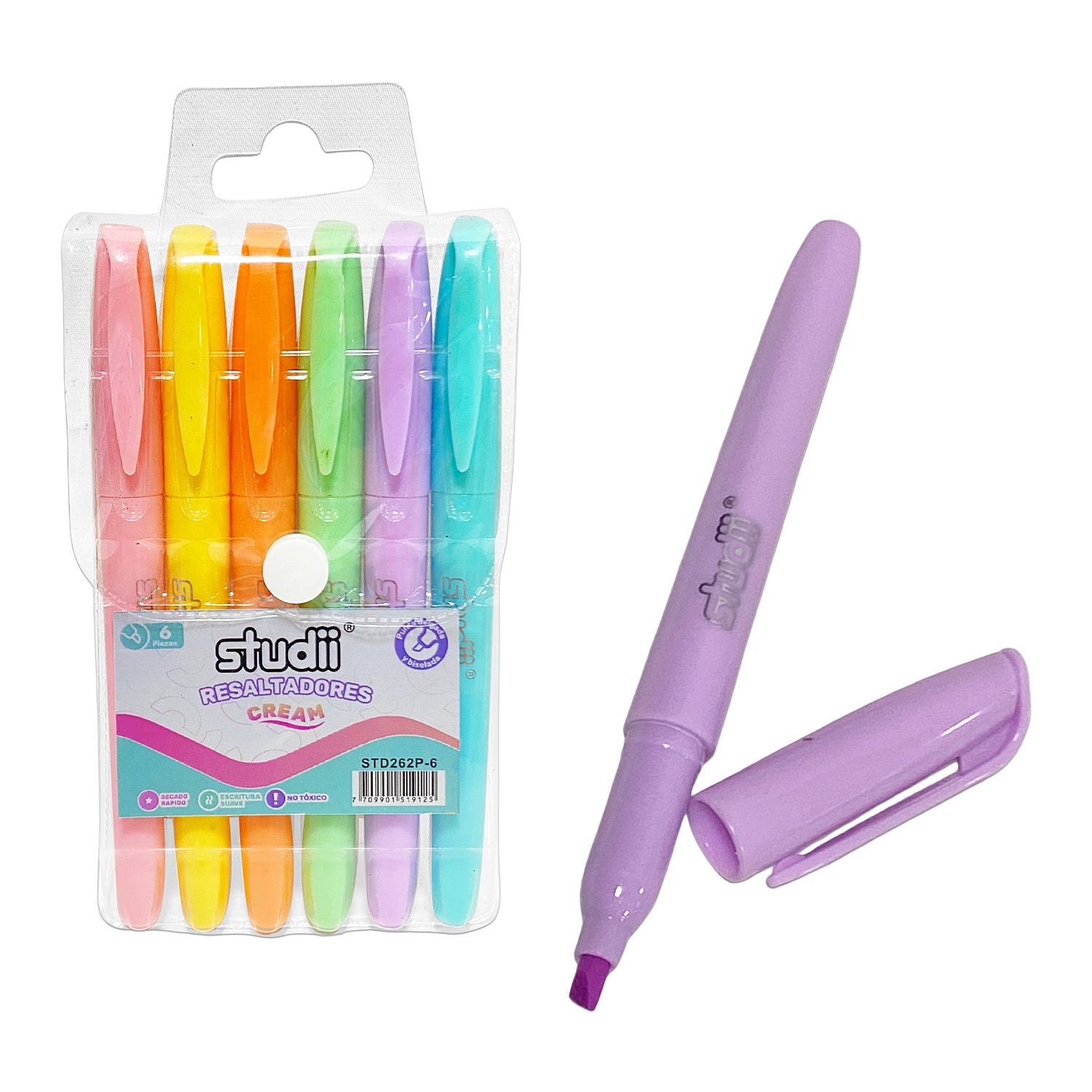 SET RESALTADOR COLOR PASTEL X6