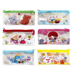 CARTUCHERA TRANSPARENTE MOTIVOS (PQTX12)