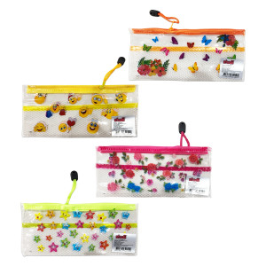 CARTUCHERA TRANSPARENTE MOTIVOS (PQTX12)