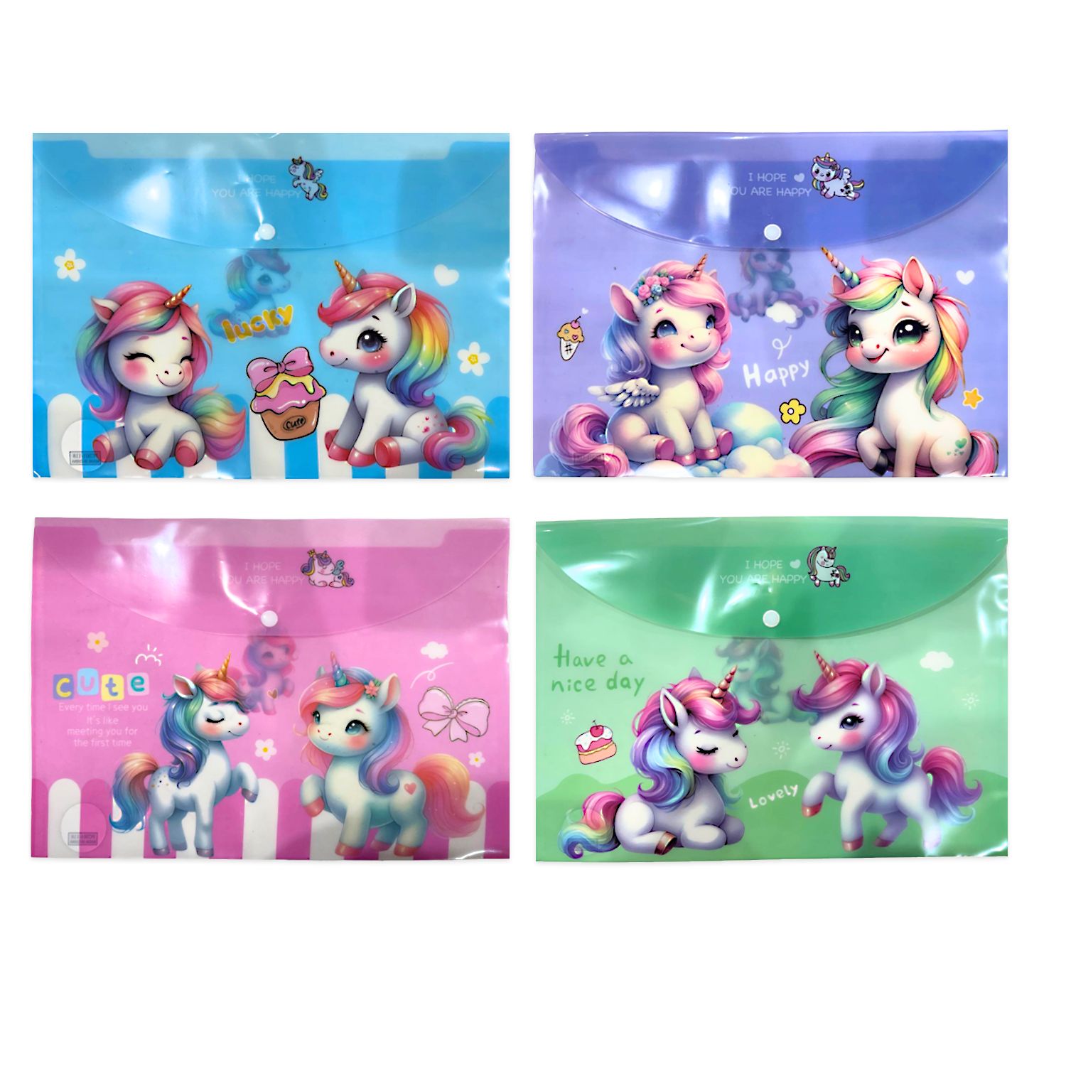 CARPETA COLORES UNICORNIO ECONOMICA (PQTX12)