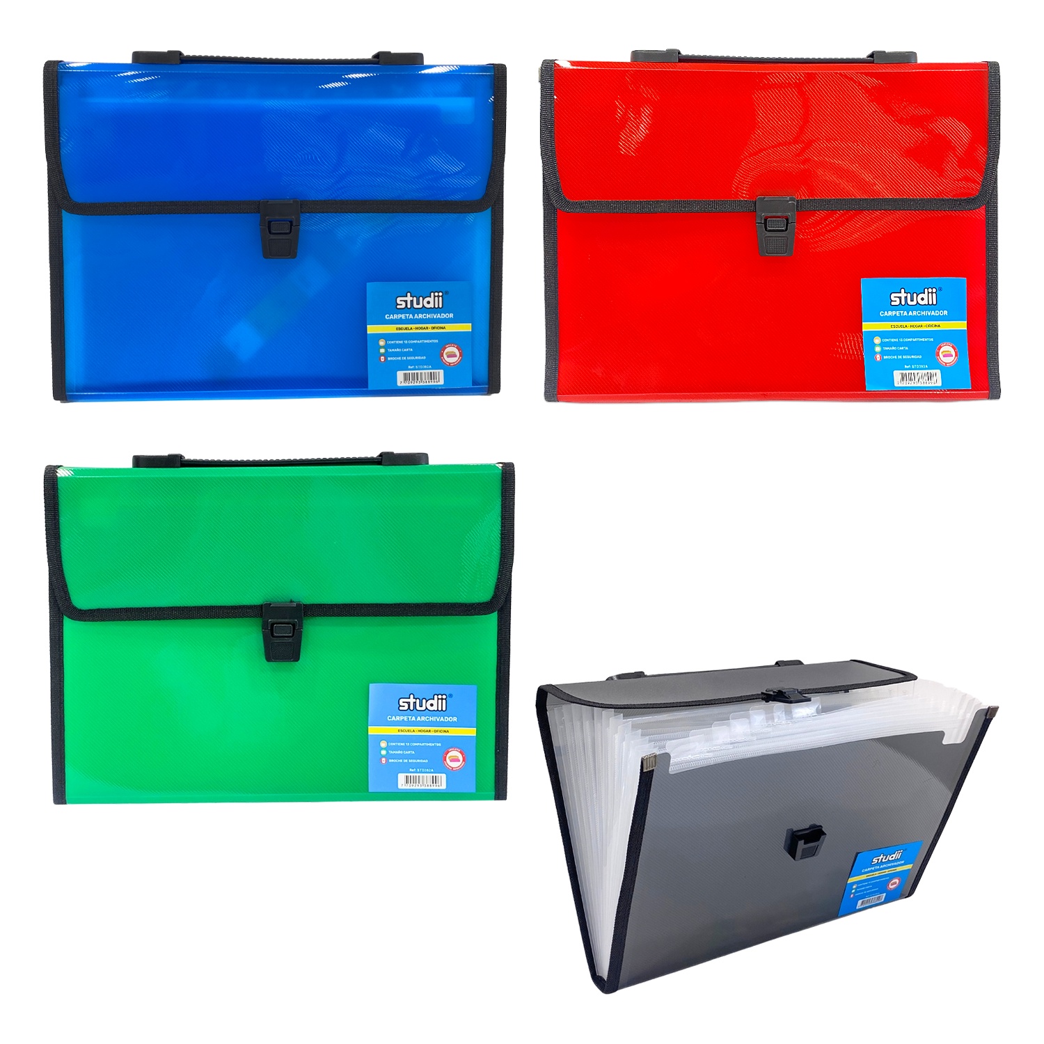 CARPETA COLORES 13 COMPARTIMENTOS