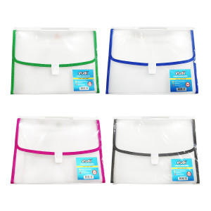 CARPETA COLORES TRANSPARENTE 12 COMPARTIMENTOS