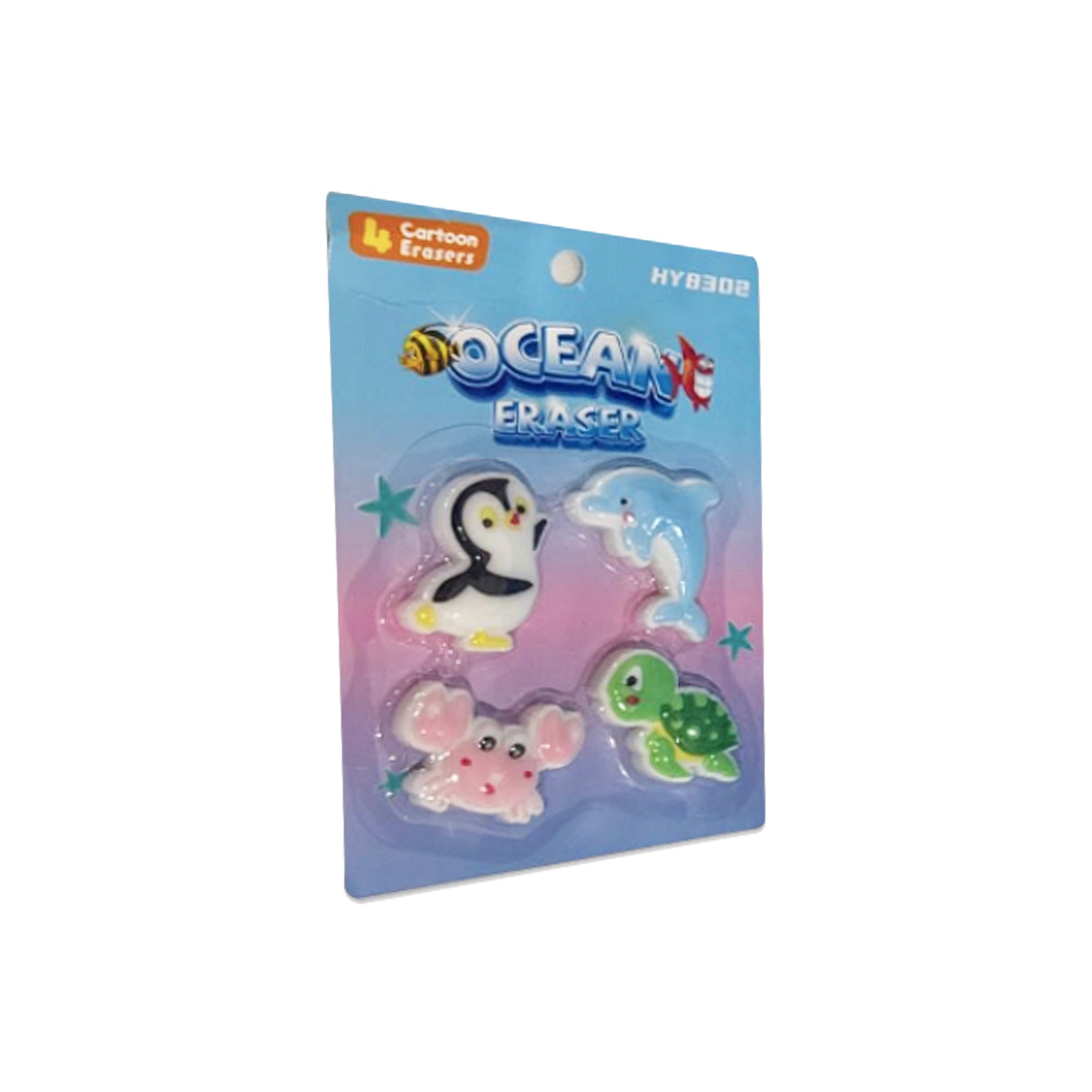 SET BORRADOR ANIMALES MARINOS X4 (CJX30)