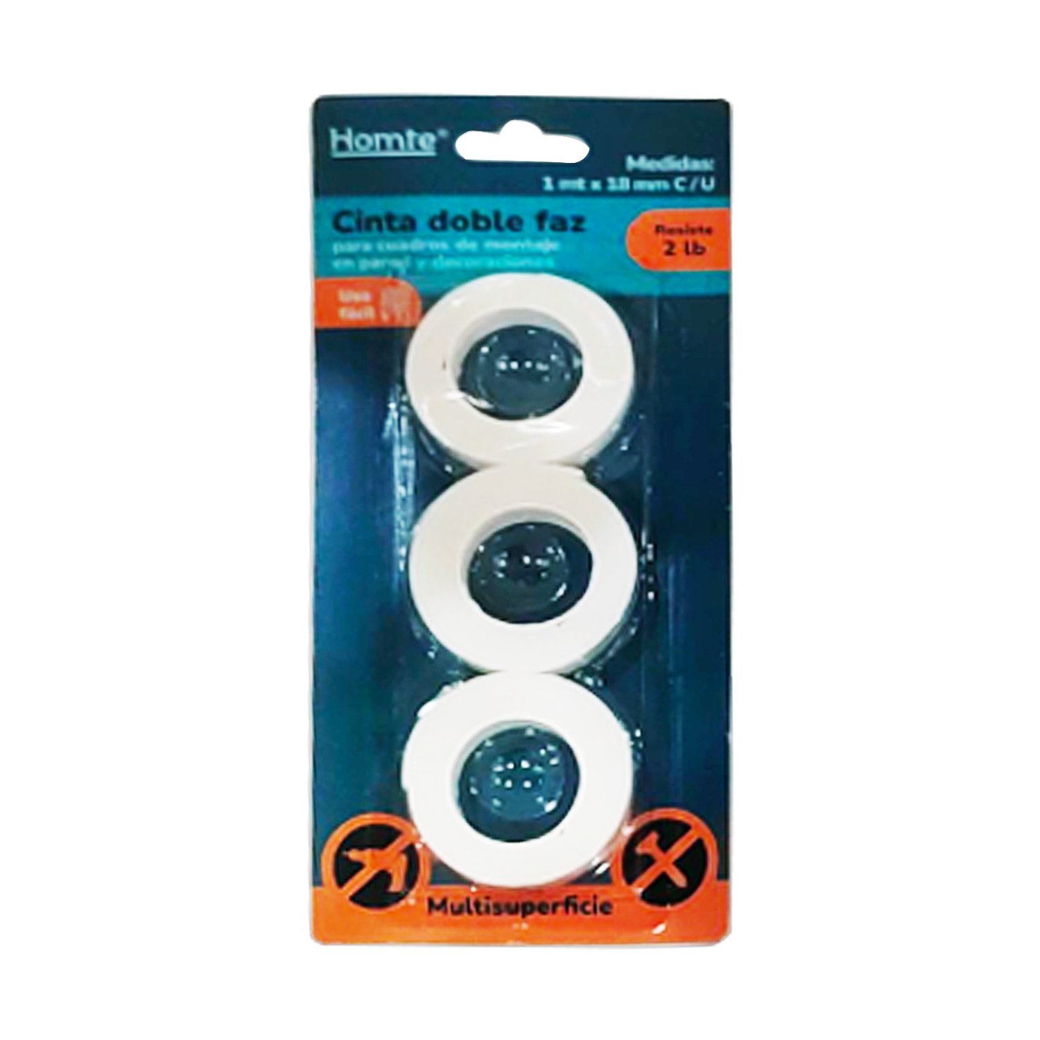 CINTA DOBLE FAZ BLANCA 1M X3