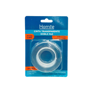 CINTA DOBLE FAZ TRANSPARENTE 1.5M