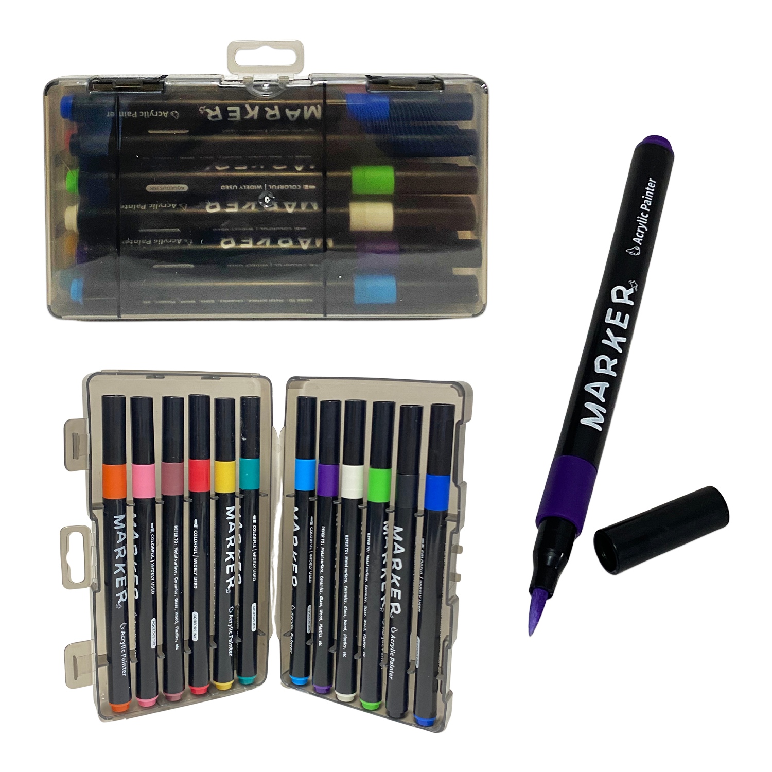 SET MARCADOR ACRILICO X12