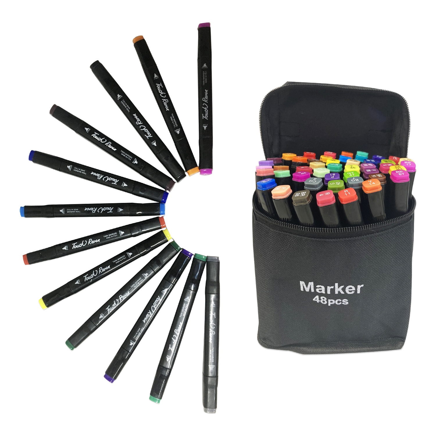 SET DE MARCADORES DOBLE PUNTA X48 COLORES