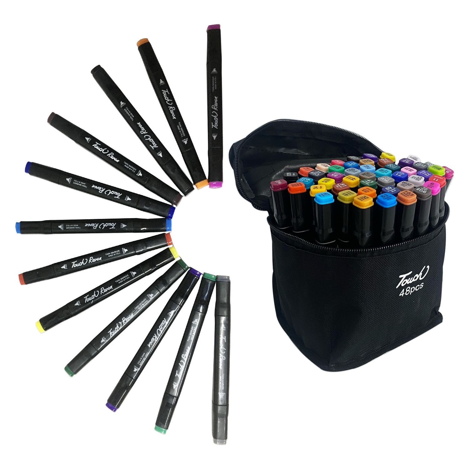 SET DE MARCADORES DOBLE PUNTA X48 COLORES