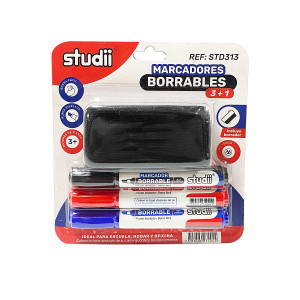 SET MARCADOR BORRABLE X3 CON BORRADOR (CJX60)