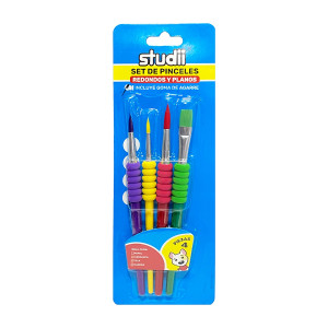 SET PINCEL REDONDO/PLANO X4 (PQTX10)