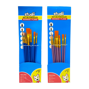 SET PINCEL REDONDO/PLANO X7 (PQTX12)