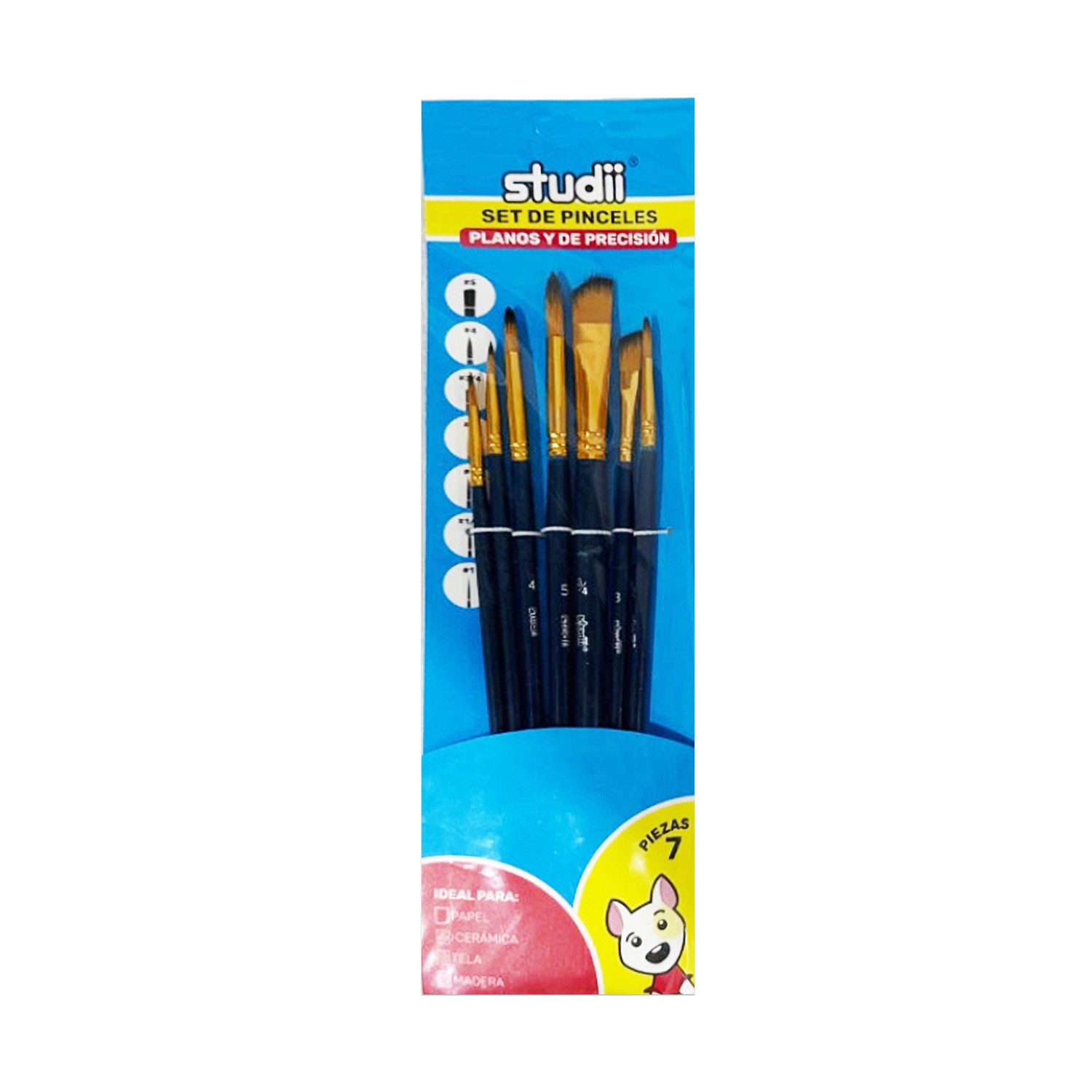 SET PINCEL REDONDO/PLANO X7 (PQTX12)