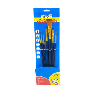 SET PINCEL REDONDO/PLANO X7 (PQTX12)