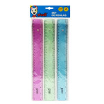 SET REGLA RIGIDA DOBLE BISEL 30CM X3 (PQTX24)