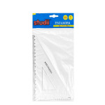 ESCUADRA TRANSPARENTE 23CM (PQTX25)