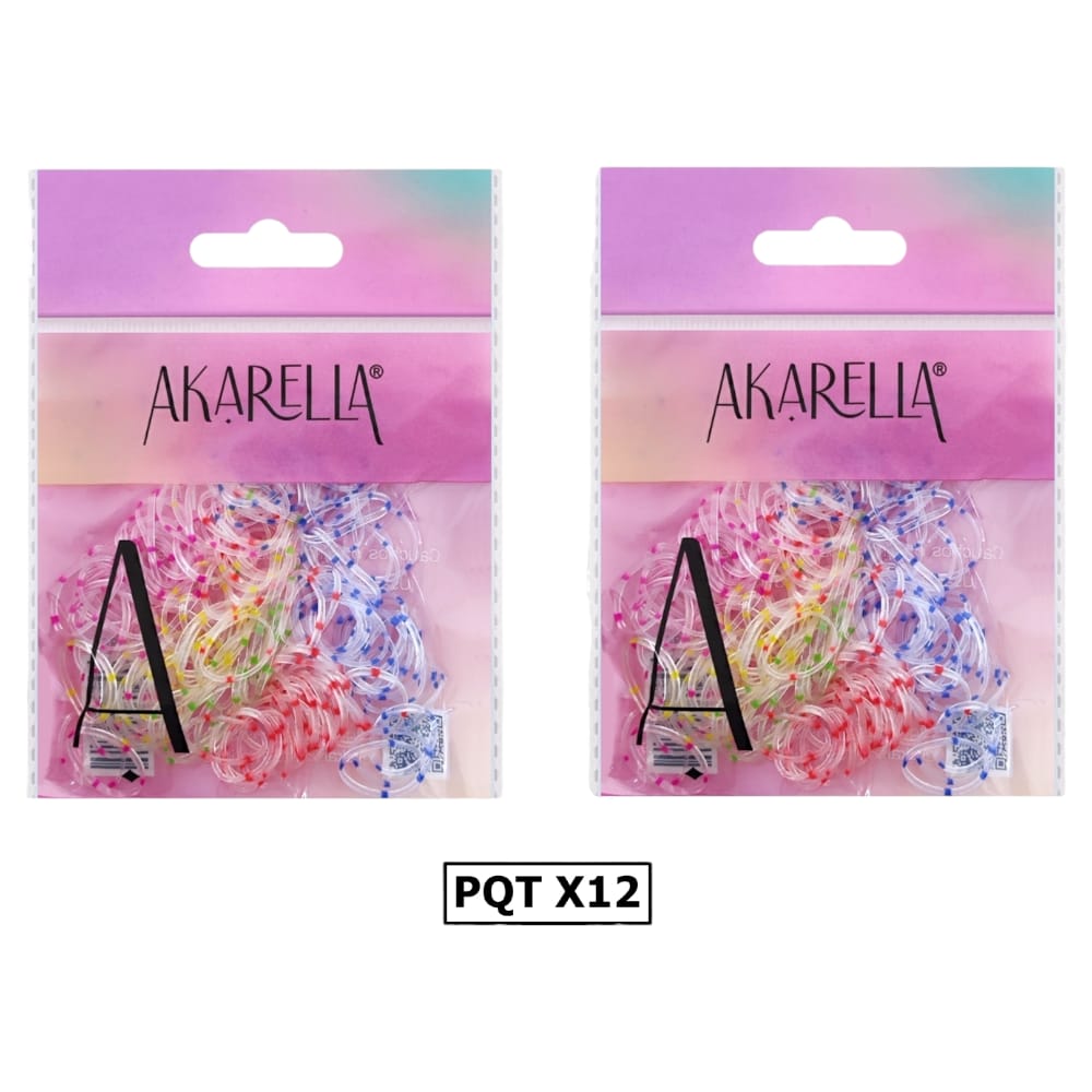 CAUCHO PELUQUERO TRASPARENTE PUNTOS AKARELLA 3884-22/388422 (PQTX12)