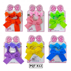 SET MOÑO COLORES + PINZA X2 CARTON JS-C425 (X12)