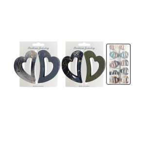 GANCHO X2 CORAZON COLORES SURTIDOS DK-3134-1 (PQTX12)