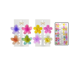 GANCHO FLOR HAWAIANO X4 COLORES SURTIDOS DK-3215-1 (PQTX12)