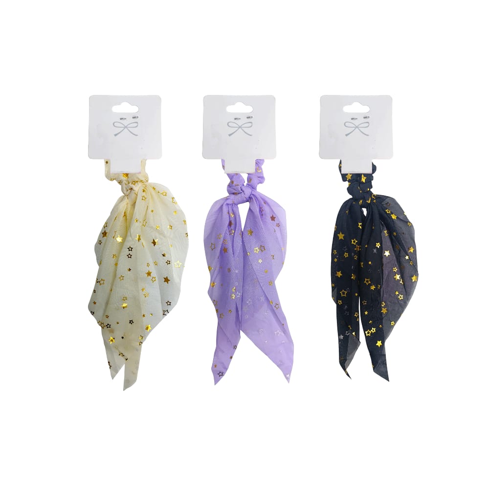 BAMBA CON MOÑO ESTAMPADO ESTRELLAS DK-3365 (PQTX12)