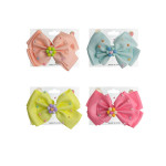 PINZA MOÑO COLORES PASTEL APLIQUE FLOR DK-3376-3 (PQTX12)