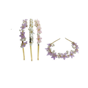 DIADEMA FLOR PERLA COLORES PASTEL DK-3378 (PQTX12)