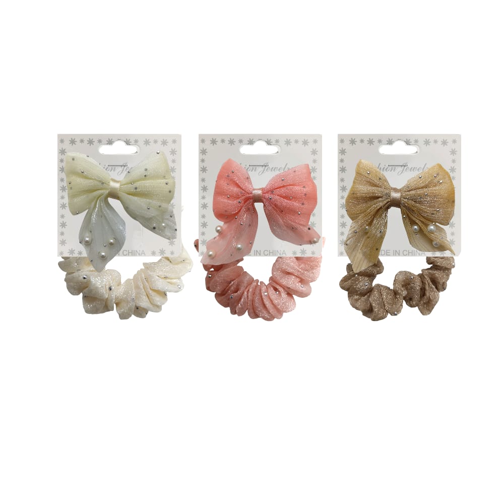 PINZA MOÑO + BAMBA APLIQUE PERLA COLORES SURTIDOS DK-3390-2