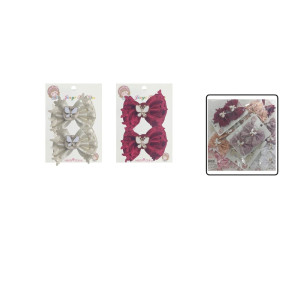 PINZA MOÑO X2 APLIQUE MARIPOSA DK-3467-12 (PQTX12)