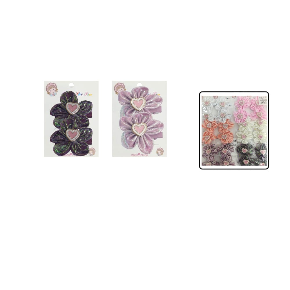 SET DE PINZA PARA CABELLO FIGURA FLOR CON APLIQUE DK-3467-19