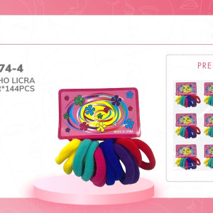 PQTE. CAUCHO LICRA MULTICOLOR*144PCS BMR-2074-4