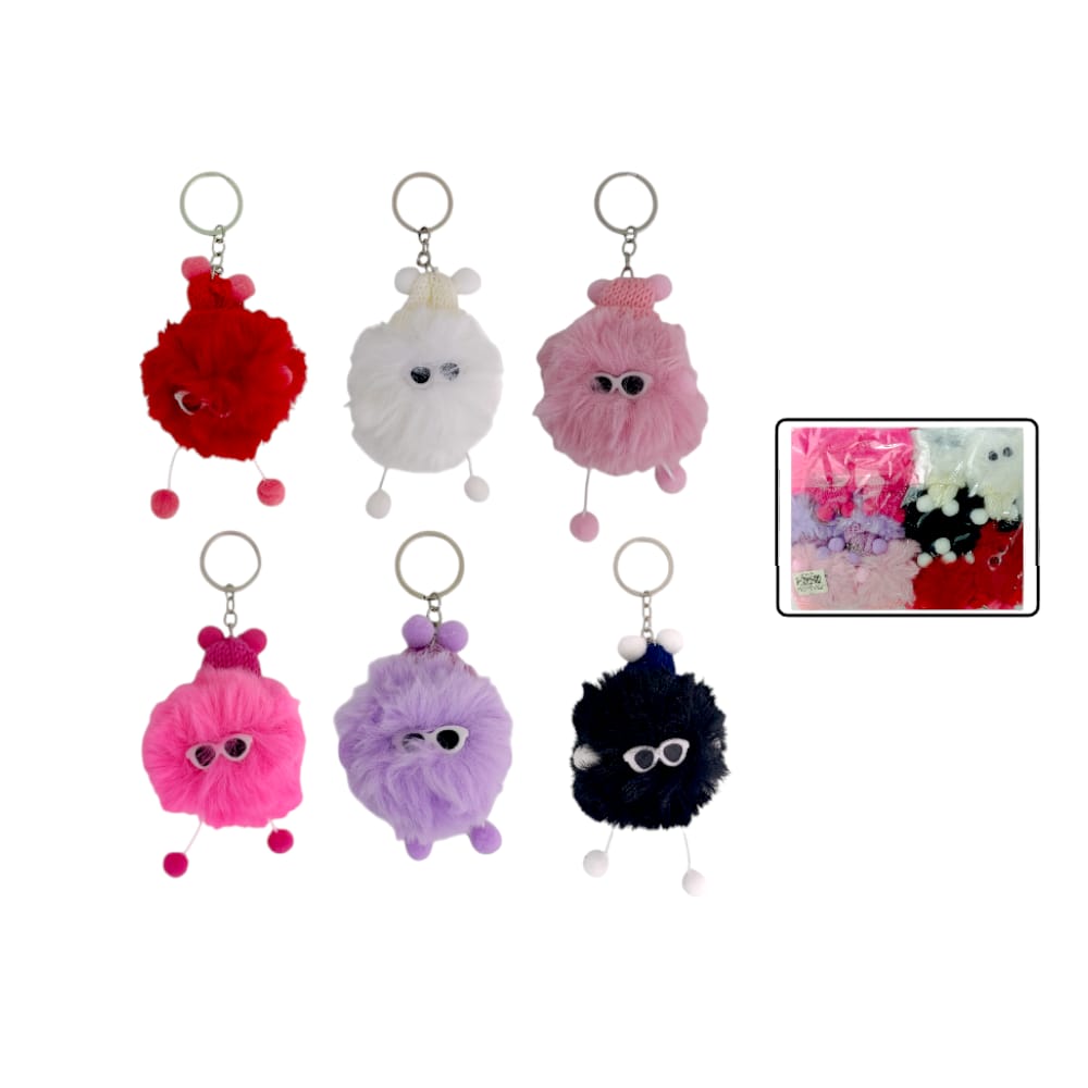 LLAVERO POM POM FIGURA GAFITAS L2230-4 PQTX12)