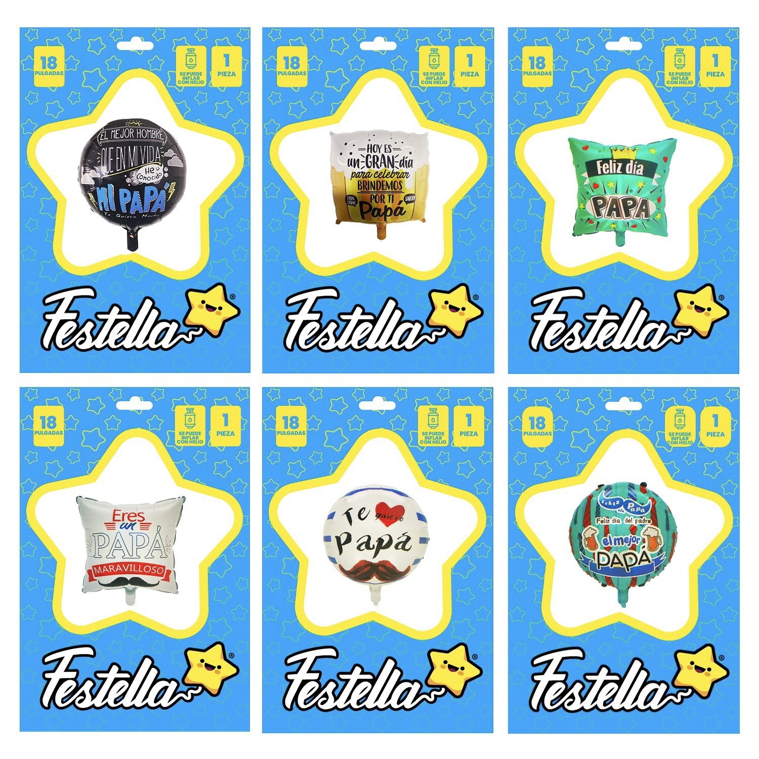 GLOBO SURTIDO PAPA 18" (PQTX25)