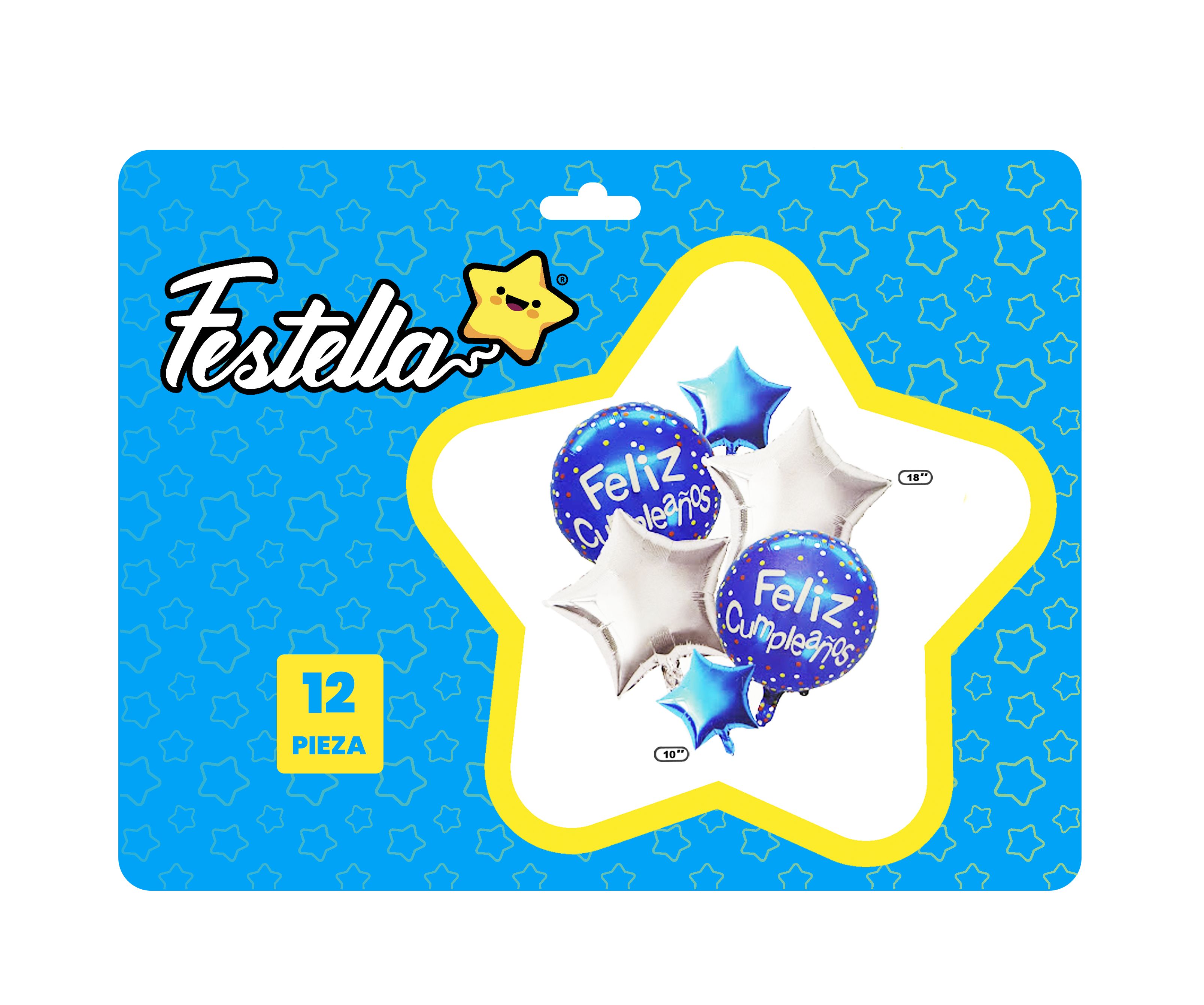 KIT GLOBO FELIZ CUMPLEAÑOS X6 (PQTX12)